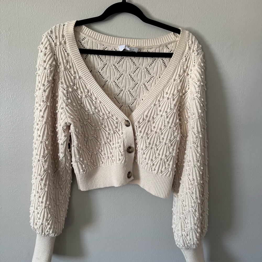 INTERMIX Cream Textured Cardigan